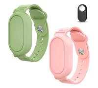 Ainiv 2Pcs Bracelet pour Samsung Galaxy SmartTag 2, Bracelet en Silicone Étanche, Conception de Couverture Complète, Compatible avec Samsung Smart Tag 2, pour Enfants, Personnes Âgées (Rose+Vert)