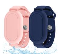 Ainiv 2Pcs Bracelet pour Samsung Galaxy SmartTag 2, Bracelet en Silicone Étanche, Conception de Couverture Complète, Compatible avec Samsung Smart Tag 2, pour Enfants, Personnes Âgées (Rose+Bleu)