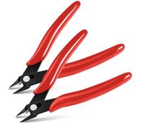 Ainiv 2pcs Petite Pince Coupante, Coupantes de Côté, Pinces Coupantes Latérales Precision, Outillage Electricien Cutter Affleurant pour Fils Durs, Mous et Extrêmement Fins, Rouge
