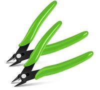 Ainiv 2pcs Petite Pince Coupante, Coupantes de Côté, Pinces Coupantes Latérales Precision, Outillage Electricien Cutter Affleurant pour Fils Durs, Mous et Extrêmement Fins, Vert