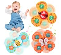Ainiv 3PCS Coccinelle Abeille Papillon Animaux Mignons Jouets de Bain Bébé, Ventouses Rotatives, Spinner Cadeau pour Tout-Petit, Enfants, Filles, Garçons