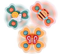 Ainiv 3PCS Jouet de Bain pour Bebe, Spinner Bebe Ventouse, Jouet Ventouse Bebe, Jouets Ventouse Spinner, Rotatives Jouets Cadeau pour Tout-Petit, Enfants, Filles, Garçons