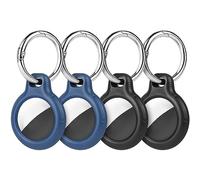 Ainiv 4PCS Étui de Protection pour Airtag Key Finder, Étui Anti-Rayures Portable pour AirTags, Housse de Protection Porte Clé Locator Tracker pour Clés, Enfants, Animaux