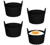 Ainiv 4PCS Moules Muffins Silicone, Moule Muffins en Réutilisables Caissettes, Noir Anti-adhésif Moule Cake Sans BPA Cupcake Tasses de Cuisson en Silicone pour Pâtisseries,Gâteau,Puddings