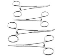 Ainiv 4pcs Pince à Clamper, Pinces de Pêche, 12.5+18 cm | Droites et Courbées, Outil de Décrochage, Pince de Verrouillage en Acier Inoxydable pour Toilettage d'Animaux Pêche Bricolage