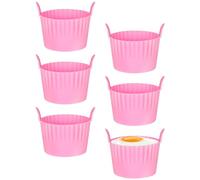 Ainiv 6PCS Moules Muffins Silicone, Moule Muffins en Réutilisables Caissettes, Rose Anti-adhésif Moule Cake Sans BPA Cupcake Tasses de Cuisson en Silicone pour Pâtisseries,Gâteau,Puddings