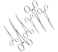 Ainiv 6pcs Pince à Clamper, Pinces de Pêche, Droites et Courbées, Outil de Décrochage, Pince de Verrouillage en Acier Inoxydable pour Toilettage d'Animaux, Pêche, Bricolage (12.5+16+20 cm)