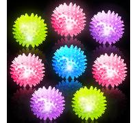 Ainiv 8 Balles Sensorielles Souples Lumineuses, Balles à Picots 6 cm, Balle de Massage pour Enfants, Boule à Picots Clignotante pour Sacs de Fête, Jouet Anti-stress pour TOC, TDAH, ADD
