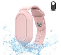 Ainiv Bracelet pour Samsung Galaxy SmartTag 2, Support de Bracelet en Silicone Étanche, Conception de Couverture Complète, Compatible avec Samsung Smart Tag 2, pour Enfants, Personnes Âgées (Rose)