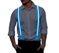 Ainiv Bretelles Homme, Bretelles Lumineuses LED, 3 Modes de Flash | Réglable Élastique Bretelles Lumineuses LED, Accessoire de Costume pour Fêtes, Bars, Halloween, École (Bleu)