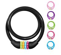 Ainiv Cadenas Vélo 65cm, Verrouillage Antivol avec 4 Chiffres Code Intelligent pour Vélo, Scooter, Motos, VTT - Noir