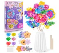Ainiv Kits de Bricolage pour Enfants, Kits de Bricolage à Fleurs, Activite Manuelle Fille, Bouquet de Fleurs avec Paillettes, 8 Fleurs et 2 Papillons, pour Filles de 4 à 12 Ans