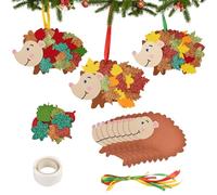 Ainiv Kits de Hérisson pour Enfant, 8 Pièces Artisanat D'automne, Décorations Couronnes de Noël, Feutrine Couleur Automne, Loisirs Créatifs pour Thanksgiving
