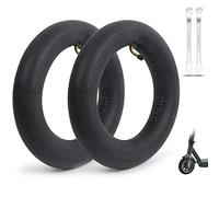 Ainiv Lot de 2 chambres à air de 25,4 cm - Noir - Angle de valve à 90° - Pour poussette, scooter - Avec 2 leviers de montage - Pour poussette, tricycle, vélo d'enfant