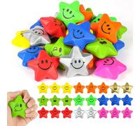 Ainiv Lot de 24 Balles Anti-Stress en Forme D'étoile Amusante pour Enfant et Adultes, PU Souple Boules Sensorielles Squeeze Boules, Balle Reeducation Main, Jouets pour Soulager L'anxiété et Le Stress