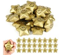 Ainiv Lot de 24 Balles Anti-Stress en Forme D'étoile Amusante pour Enfant et Adultes, PU Souple Boules Sensorielles Squeeze Boules, Balle Reeducation Main, Jouets pour Soulager L'anxiété et Le Stress