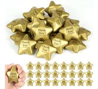 Ainiv Lot de 24 Balles Anti-Stress en Forme D'étoile Amusante pour Enfant et Adultes, PU Souple Boules Sensorielles Squeeze Boules, Balle Reeducation Main, Jouets pour Soulager L'anxiété et Le Stress