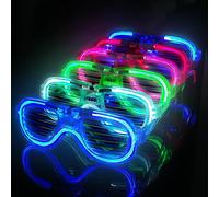 Ainiv Lumière Montures de Lunettes LED, Lot de 6 Lunettes Lumineuses, Neon Lumière Masque Lumineux pour Fête, Lunette Futuriste LED de Fête pour Fête, Anniversairet, Noël, Rave, EDM, Cosplay
