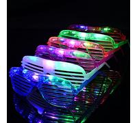 Ainiv Lumière Montures de Lunettes LED, Lot de 6 Lunettes Lumineuses, Neon Lumière Masque Lumineux pour Fête, Lunette Futuriste LED de Fête pour Fête, Anniversairet, Noël, Rave, EDM, Cosplay