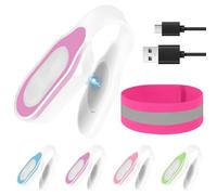 Ainiv Lumières de Course à Pince Magnétique Rechargeable, avec Bandes Réfléchissantes, Lampe de Nuit pour Infirmières, 3 Modes D'éclairage, pour Jogging, Course de Nuit, Promenade de Chien- Rose