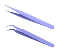 Ainiv Pince a Epiler Professionnelle Acier Inoxydable Precision, 2PCS Écharde Oblique Pointe Pince à Épiler Sourcils pour Enlèvement, des Points Noirs, Poils Incarnés et Cils-Violet