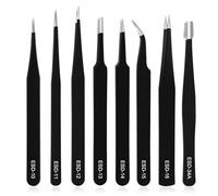 Ainiv Pince Brucelle, 8PCS Pincettes de Précision ESD et Coupe-fil Micro Kit, Brucelles Antistatique pour la Modélisation, Réparation Électronique, L'artisanat, Laboratoire, Fabrication de Bijoux