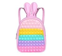 Ainiv Pop Sac à Dos It, Sac à Bulles 2 en 1, Sac à Jouets Sensoriels Fidget en Silicone, Sac à Main Créatif Poppet Fidget, Jouet Anti-Stress et Anti-anxiété pour Filles Garçons Adultes, Rose