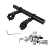 Ainiv Support Extension de Guidon en Aluminium, Compteur Extension, 20cm | Support Guidon Lampe de Vélo Extenseur Téléphone GPS, pour VTT Motorcycle Scooter, 2 Supports de Serrage et 1 Clé Hex