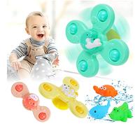 Ainiv Ventouse Spinner Jouets, 3PCS Poulpe Puffer Dauphin Animaux Mignons Jouets de Bain Bébé, Ventouses Rotatives Jouets, Bébé Spinner Jouets Cadeau pour Tout-Petit, Enfants, Filles, Garçons 1-6 Ans