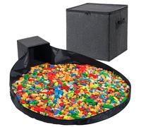 AINIYNM Toy Storage Organizer and Play Mat 13"x13"x13 Basket for Building Bricks Collapsible Storage Box for Kids Nonwoven Fabric Organizer Cube Bin