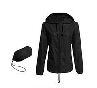 Ainiyo - Veste de plein air imperméable pour femme, respirante, pour les demi-saisons, légère, avec capuche, veste coupe-vent pour les randonnées, les voyages, le trekking et le cyclisme, compactable