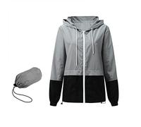 Ainiyo - Veste de plein air imperméable pour femme, respirante, pour les demi-saisons, légère, avec capuche, veste coupe-vent pour les randonnées, les voyages, le trekking et le cyclisme, compactable