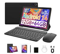 Ainmel 10 Pouces Tablette, Android 14 Tablette avec Clavier, Stylet, Souris, 12Go RAM 64Go ROM 1 to Extension,WiFi 6,BT 5.4, Widevine, 5MP+8MP Camera,Octa-Core Tablettes Tactile PC