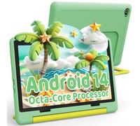 Ainmel Kids Tablette Android 14 pour Enfants, processeur Octa-Core, 14 Go + 64 Go, 5000 mAh, contrôle Parental, WiFi 6, Bluetooth 5.3, boîtier sécurisé pour Les Enfants (Vert)