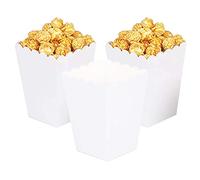 Ainmto Boîtes de Pop-corn Blanc 24 Pièces, Petite Conteneur de Pop-corn en Papier pour Fête