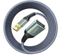 Ainope Rallonge USB type A mâle vers femelle, câble d’extension USB 3.0, transfert de données rapide, compatible avec webcam, manette de jeu, clavier USB, clé USB, disque dur, imprimante, 5 m