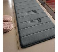 Ainstsk Long en mousse à mémoire Tapis de bain, 49,8 x 160 cm en microfibre antidérapant absorbant Séchage rapidement Tapis de tapis de salle de bain absorbant, Argenté/gris, 50cm x 160cm
