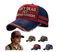 Ain't Dead Yet Hat, Still Not Dead Hat brodé réglable vintage vieilli Ain't Dead Yet Mother Fuckers Casquette de baseball Chapeau de camionneur unisexe, Rouge, Taille unique