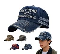 Ain't Dead Yet Hat, Still Not Dead Hat brodé réglable vintage vieilli Ain't Dead Yet Mother Fuckers Casquette de baseball Chapeau de camionneur unisexe, bleu, Taille unique