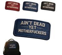 Ain't Dead Yet Vintage-Klettverschluss-Aufnäher, Memento Mori Taktischer Moral-Aufnäher, lustiges besticktes Klettabzeichen, für Armee-Militär-Rucksack, Weste, Molle-Tasche (BLUE)