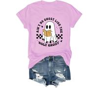 Ain't No Ghost Like The Holy Ghost Shirt Holy Spooky Reading Halloween T-shirt Halloween Christian Reading Tops, rose, 3XL