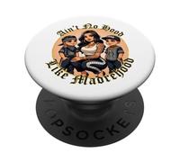 Ain't No Hood Like Madrehood Brown Pride Mama Chingona PopSockets PopGrip Adhésif