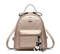 AINUOEY Femme Sac a Dos Sacs à Main Portés Bandouliere Feminin Ados Original PU Cuir 76601 1pc ensemble Or