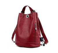 AINUOEY Femme Sac a Dos Sacs à Main Portés Bandouliere Feminin Ados Original PU Cuir 76620 1pc ensemble Rouge Vineux