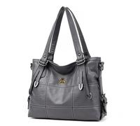 AINUOEY Femme Sac a Main Sacs à Bandouliere Portés épaule Feminin Cabas Original PU Cuir 76608 1pc ensemble Gris