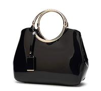 AINUOEY Femme Sac a Main Sacs à Bandouliere Portés épaule Feminin Cabas Original PU Cuir 76609 1pc Ensemble Noir