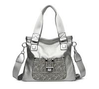 AINUOEY Femme Sac a Main Sacs à Bandouliere Portés épaule Feminin Cabas Original PU Cuir 79214 1pc ensemble Gris