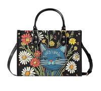 AINUOEY Femme Sacs à main imprimés Sacs à Bandouliere Portés épaule Feminin Cabas Original Nubuck Cuir 40105 1pc ensemble Noir V1