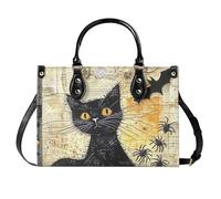 AINUOEY Femme Sacs à main imprimés Sacs à Bandouliere Portés épaule Feminin Cabas Original Nubuck Cuir 40103 1pc ensemble Noir V19