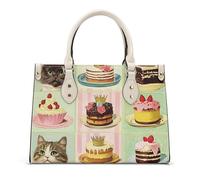 AINUOEY Femme Sacs à main imprimés Sacs à Bandouliere Portés épaule Feminin Cabas Original PU Cuir 40111 1pc ensemble Noir V14